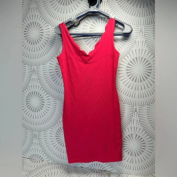 ASOS Women’s Jersey Body Hugging Dress Size 4‎ V-Neck Scalloped Edges - Picture 3 of 6